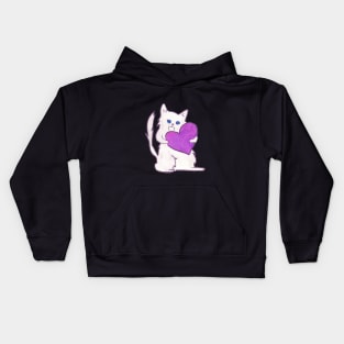 White cute cat (shiroo) pet Kids Hoodie